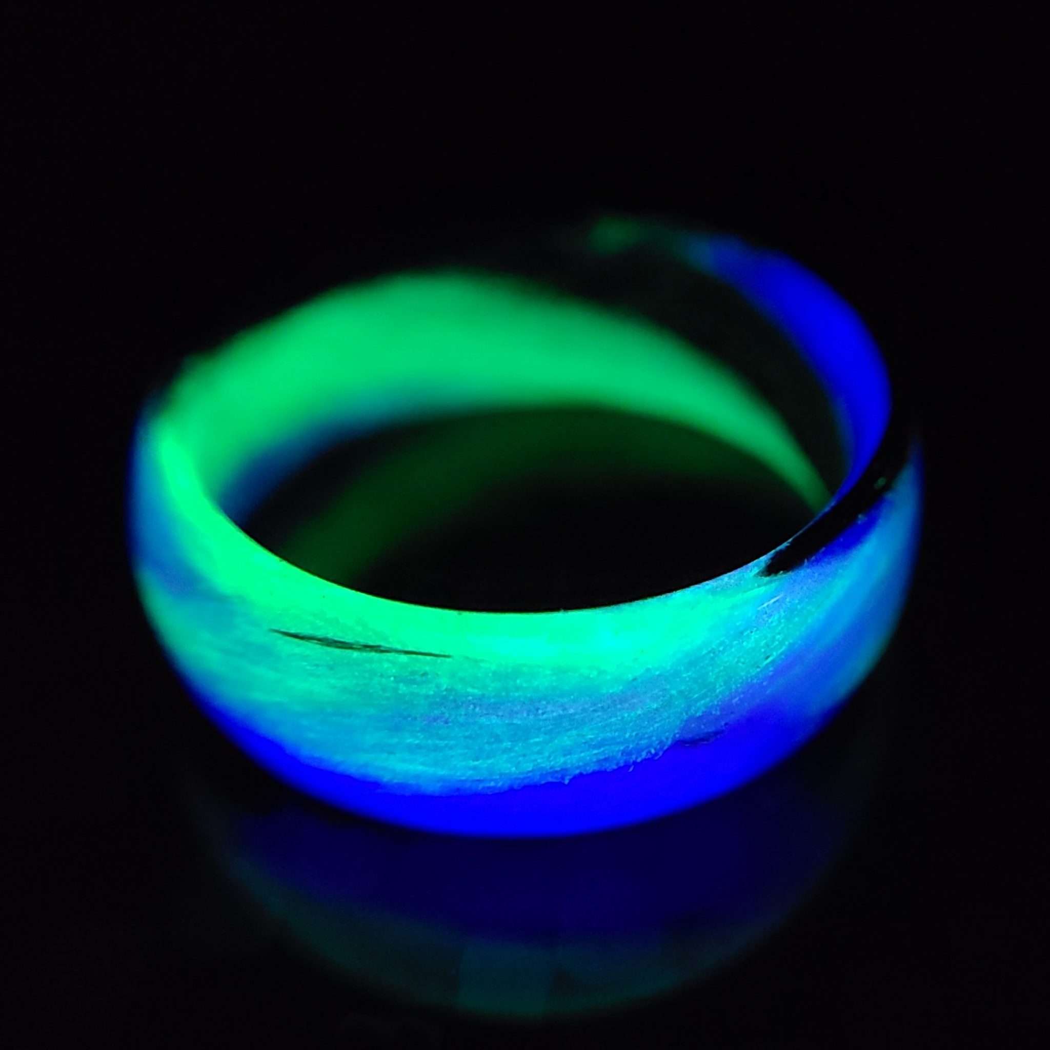 Carbon Fiber Green/Purple/Black Glow Ring - CORE CARBON RINGS®