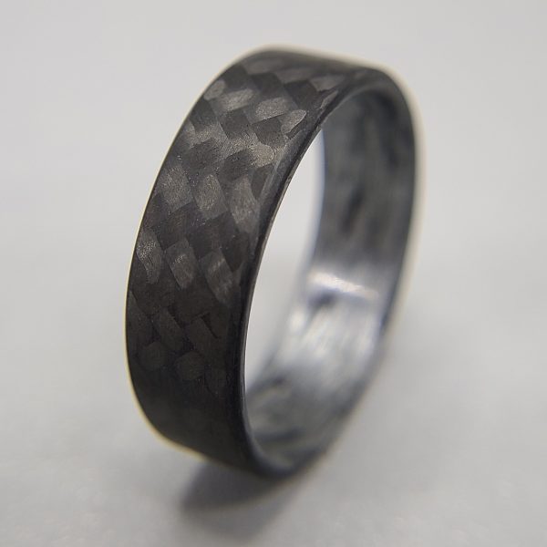 Carbon Fiber Twill Ring with Texalium Silver Interior