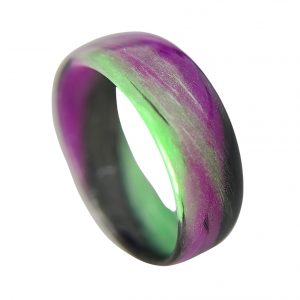 green purple and black marble glow ring