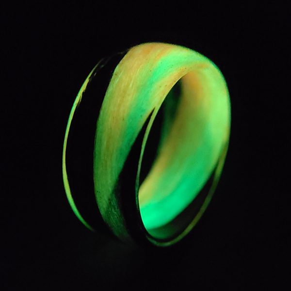 Carbon Fiber Green/Orange/Black Marbled Glow Ring
