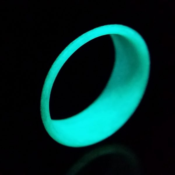 Carbon Fiber Ring with Teal Glowing Interior