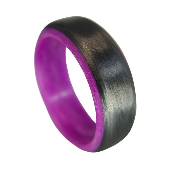Carbon Fiber Ring with Purple Glowing Interior