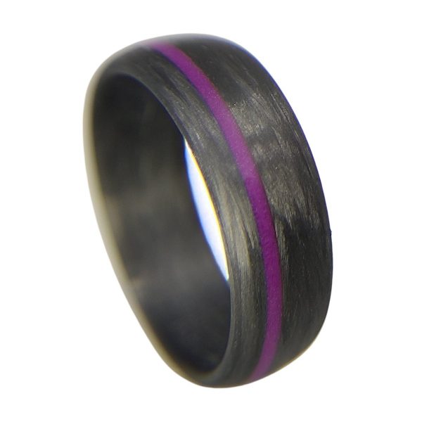Legacy Carbon Ring with Purple Glow Line
