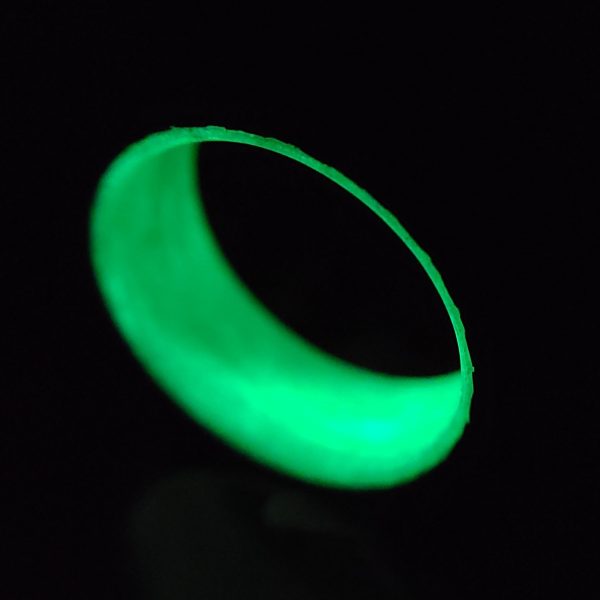 Carbon Fiber Twill Ring with Green Glowing Interior