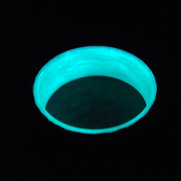Carbon Fiber Twill Ring with Teal Glowing Interior