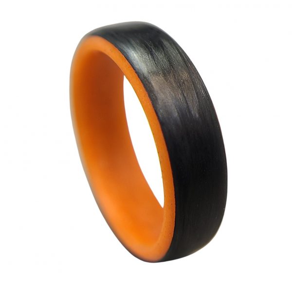 Carbon Fiber Ring with Orange Glowing Interior