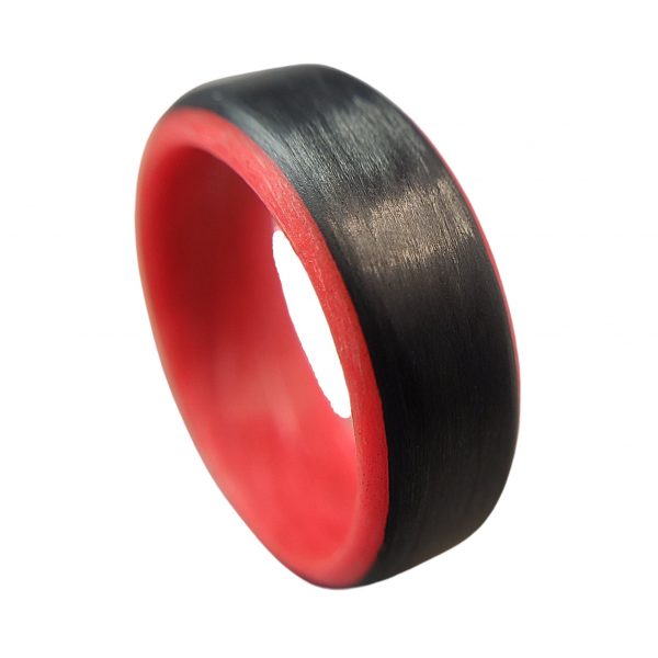 Carbon Fiber Ring with Red Glowing Interior