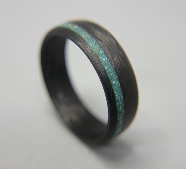 Carbon Fiber Ring with Turquoise Inlay